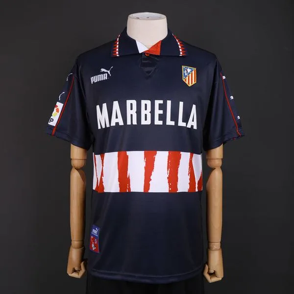 Camiseta de fútbol Atlético Madrid 1997/98 VISITANTE MANGA CORTA VERSION FAN
